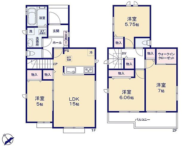 (A号棟)、価格3790万円、4LDK、土地面積107.5m2、建物面積93.56m2