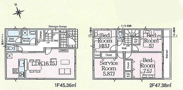 (2号棟)、価格2988万円、3LDK+S、土地面積104.95m2、建物面積92.74m2