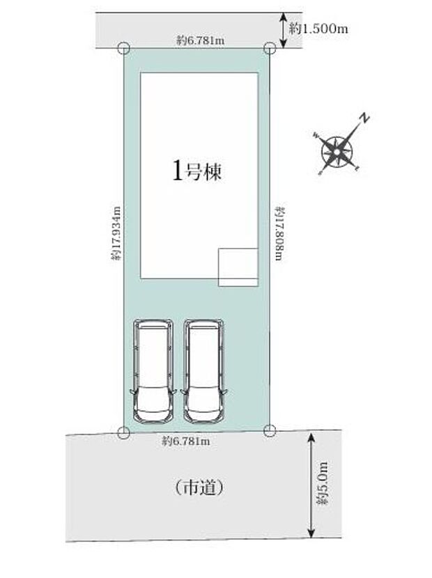 ≪区画図≫
カースペース並列2台駐車可能です。ご家族の自転車やバイクなどの駐輪スペースとしてもお使いいただけます!