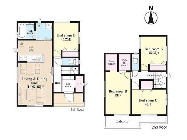 (A号棟)、価格3690万円、4LDK、土地面積98.35m2、建物面積97.71m2