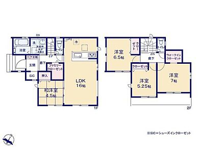 全居室南向きの明るいお住まい♪
玄関ファミリークローゼットにはお出かけに必要な物を収納すれば準備もスムーズ◎
来客時にも便利な和室付きです☆ 