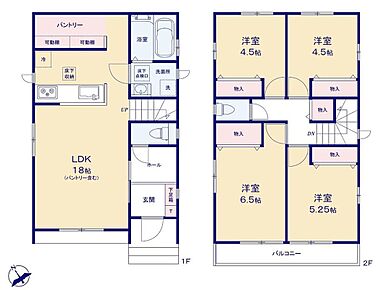 まとめ買いしても置き場所の心配いらずのパントリーを採用♪
家族が多いとすぐなくなってしまう水や食材をまとめ買いしても置き場所に困らないのはうれしいですね♪ 