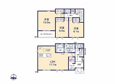 ◇全居室、南向き＆6帖以上の快適な住まい♪
◇WICやSICを備えた収納豊富な間取り♪
◇リビングの様子も分かりやすい対面式キッチン♪
◇インナーバルコニー仕様で急な雨でも安心♪ 