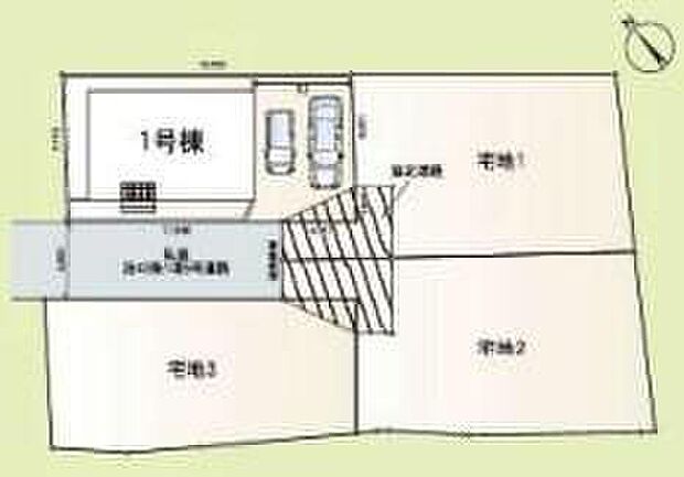 【全体区画図】車種により、カースペース2台分ございますので、家族分の自転車を駐輪したり、来客用の駐車スペースとしてもお使いいただけます♪