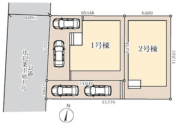 区画図です 完成に向けて順調に建築が進んでいます。新築ならではの設備や間取りを備えた住まいで、新生活への期待が膨らみます。