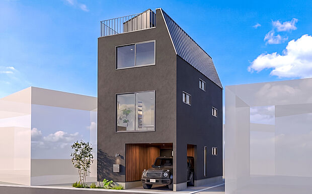 【建物完成予想 外観パース】
「選ばれた人が住まう、品格ある邸宅街」としてアイデンティティを保ち続ける「鷹番」にセミオーダーで自分だけのデザインで建てる新築戸建