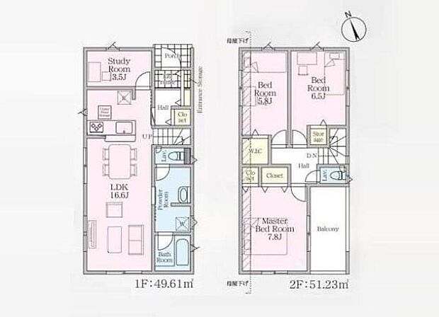 (2号棟)、価格2950万円、3LDK+S、土地面積188.75m2、建物面積100.84m2
