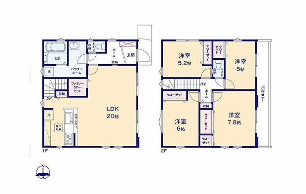 (1号棟)、価格6499万円、4LDK、土地面積115.25m2、建物面積105.58m2