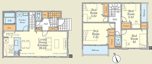 (1号棟)、価格6199万円、4LDK、土地面積165.66m2、建物面積108.47m2