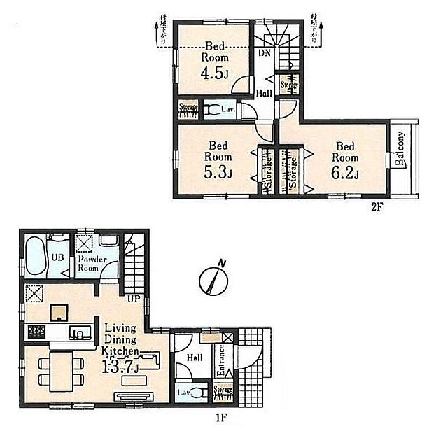 (2号棟)、価格3780万円、3LDK、土地面積96.47m2、建物面積73.7m2