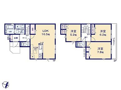 2階に居室をまとめてプライベートの時間も充実♪
南向きに開けたリビングは明るく、日差しがたっぷり
入ります◎2部屋から出入り可能のバルコニーは
洗濯動線もスムーズに☆ 