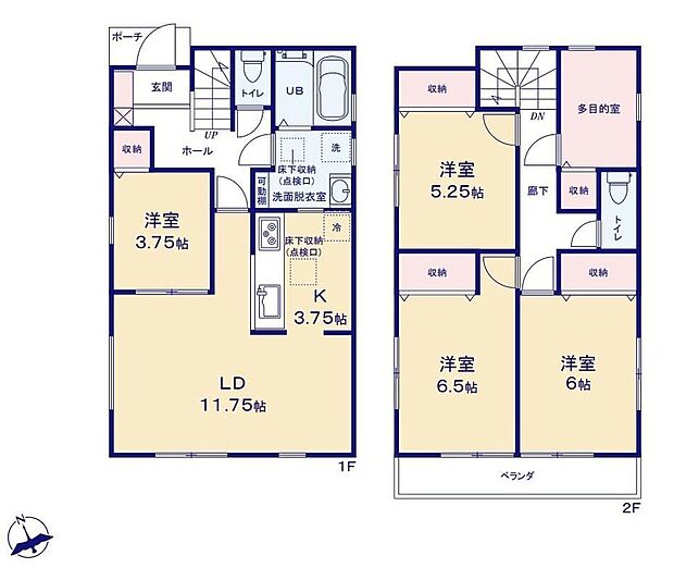 【4LDK+S】お料理に集中でき、安全性もある独立したキッチンスペース◎横並びのダイニングで食事の配膳もスムーズです♪各居室に収納完備でお部屋がすっきり片付きます！