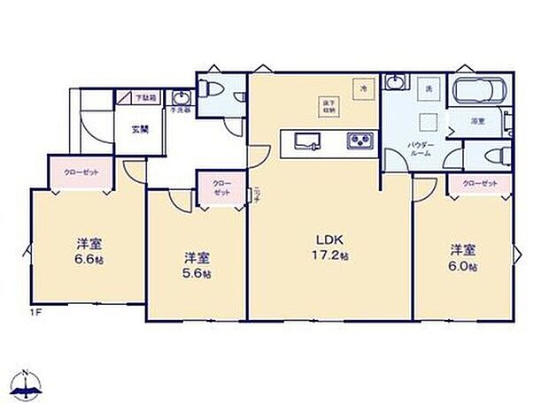 【3LDK】カースペース2台分ございますので、家族分の自転車を駐輪したり、来客用の駐車スペースとしてもお使いいただけます。日当たりもよく、広々としたリビング。ゆったりとした家族のお時間を。