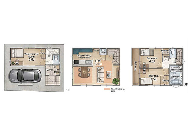3LDK 6580万円 土地面積49.28m2(14.90坪) 建物面積91.32m2(27.62坪)