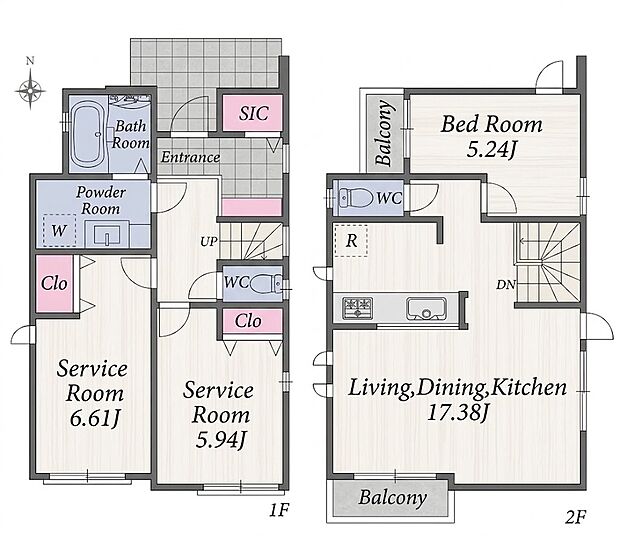 1LDK+2S 　4280万円　土地面積107.1m2（32.40坪）建物面積81.56m2（24.70坪）