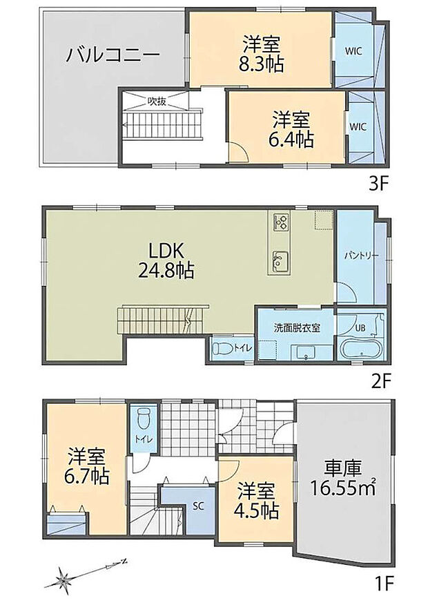 4LDK　9,980万円　土地面積133.86m2（40.49坪）建物面積149.42m2（45.20坪）