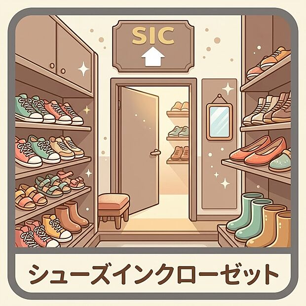 靴やベビーカーをたっぷり収納!いつでもスッキリ片付く玄関。