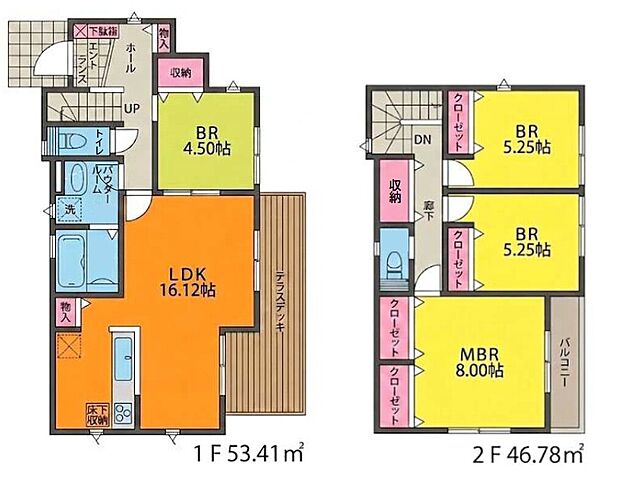 4LDK 4580万円 土地面積134.13m2(40.57坪)建物面積100.19m2(30.3坪)