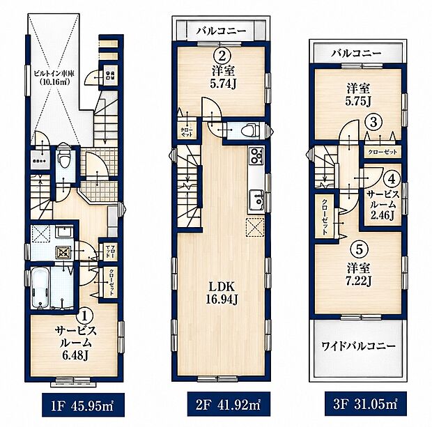 2号棟 4LDKS 6880万円 土地面積67.30m2(20.36坪) 建物面積118.92m2(35.97坪)