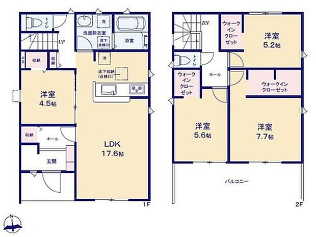 (2号棟)、価格3280万円、4LDK、土地面積158.06m2、建物面積100.63m2