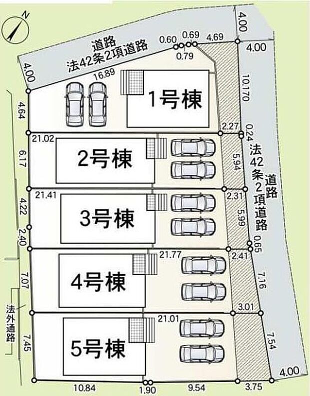 １号棟　４，４９０万円
２号棟　４，１９０万円
３号棟　４，２９０万円
４号棟　４，２９０万円
５号棟　４，３９０万円