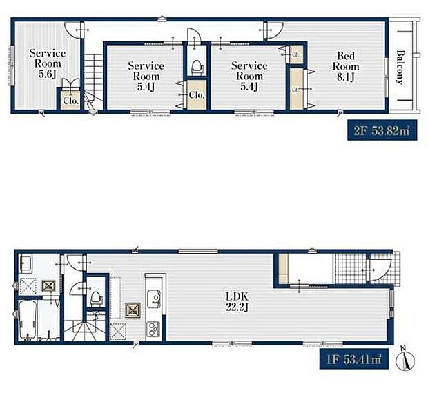 (１号棟)、価格4780万円、4LDK、土地面積106.6m2、建物面積107.23m2
