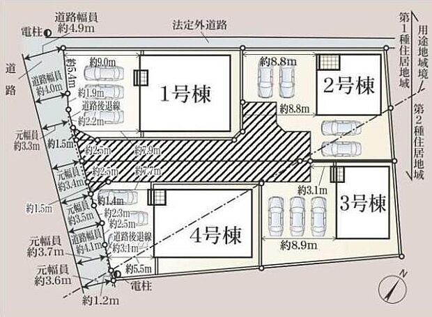 1号棟 ご成約済み
2号棟 1,790万円
3号棟 1,690万円
4号棟 ご成約済み