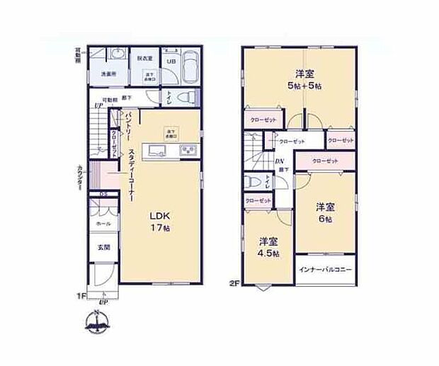 (1号棟)、価格4590万円、3LDK、土地面積124.2m2、建物面積103.52m2