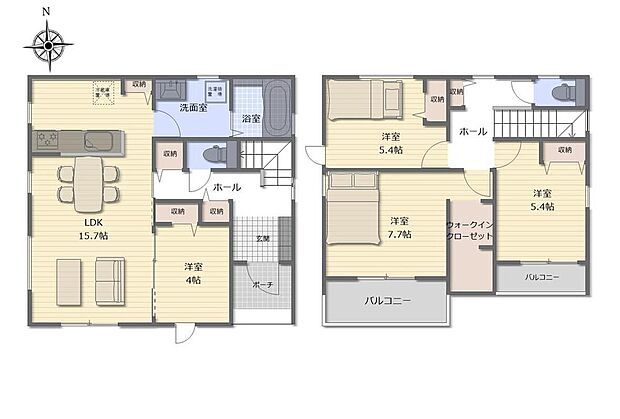 (1号棟)、価格4577万円、4LDK、土地面積117.07m2、建物面積98.12m2