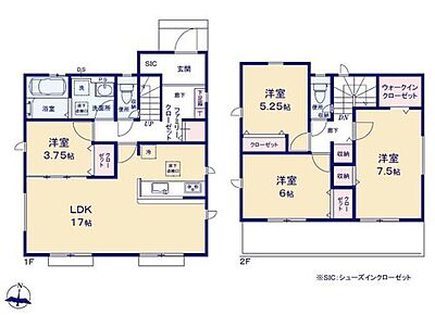 対面式キッチン仕様の約１７帖リビング♪
LDKと洋室を一体できる人気の間取り♪
WICやFCLがあり、各居室にも収納スペース完備♪
２部屋から出入りできる日当たり良好な南側バルコニー♪ 