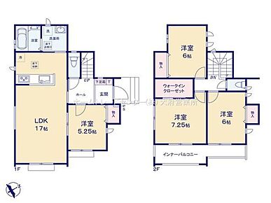 対面式キッチン仕様の約１７帖リビング♪
２階全室６帖以上の広々プライベート空間☆
WICがあり、各居室に収納スペース充実♪
日当たり良好な南東側バルコニー♪ 