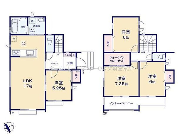 【4LDK】対面式キッチン仕様の約17帖リビング♪
2階全室6帖以上の広々プライベート空間☆
WICがあり、各居室に収納スペース充実♪
日当たり良好な南東側バルコニー♪
