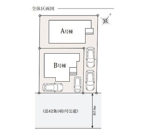 【全体区画図】A号棟 3,890万円
B号棟 4,290万円