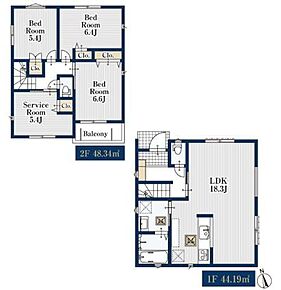 対面式キッチン仕様の約１８．３帖リビング♪
２階４部屋あり、お子様ひとりひとりにお部屋を与えられます♪
各所・各居室に収納スペース完備♪
陽当り良好な南側バルコニー♪ 