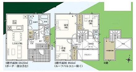 対面式キッチン仕様の約１７帖リビング♪
季節物などの収納に便利な小屋裏収納付き♪
各所・各居室に収納スペース充実♪ 