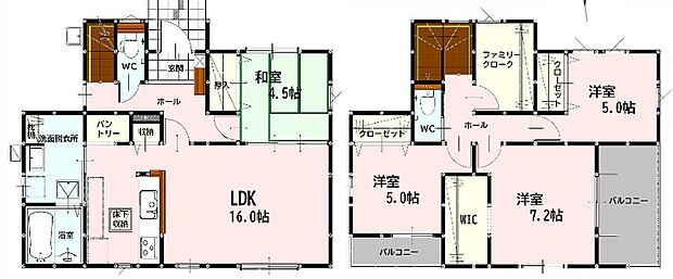 広々4SLDKの間取りは、家族が増えても住み続けられるお家です