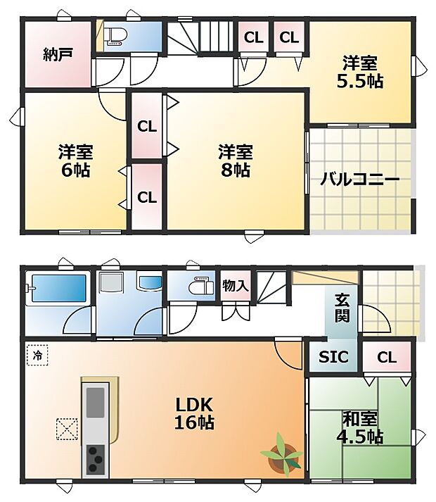全室南向きで陽当たりの良い間取りです
