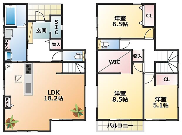 南向きで陽当たりの良い間取りです