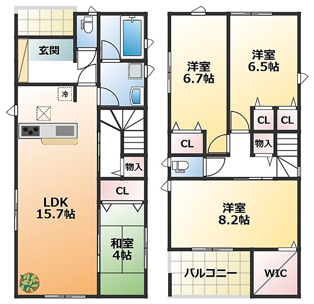 南向きで陽当たりの良い間取りです