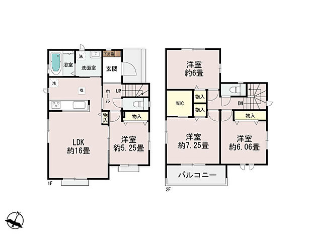 南向きで陽当たりの良い間取りです
