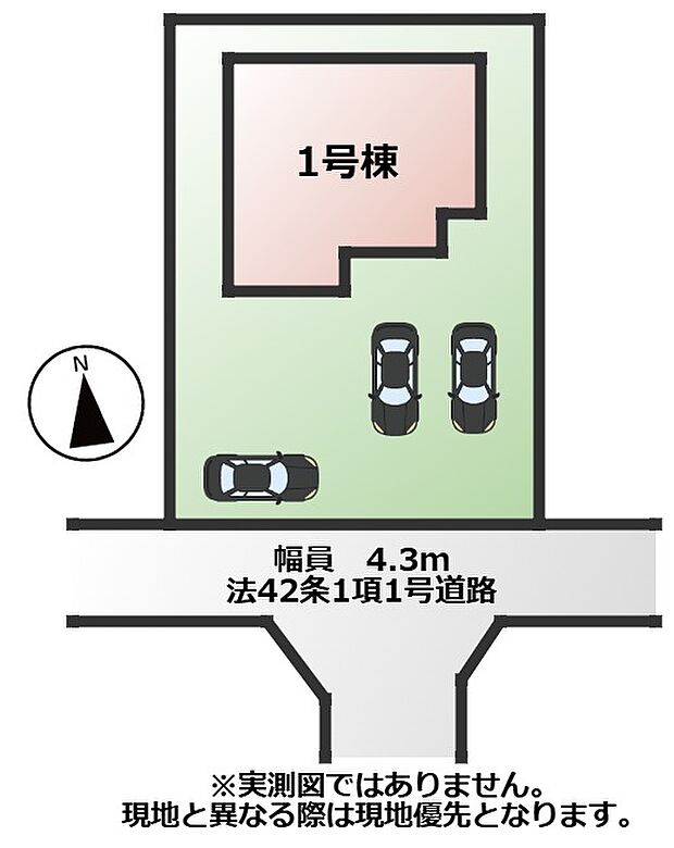 敷地面積：227.52m2　接道：南側4.3ｍ(公道)