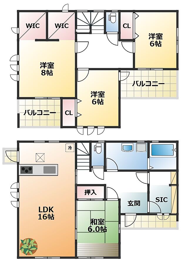 全室南向きで陽当たりの良い間取りです