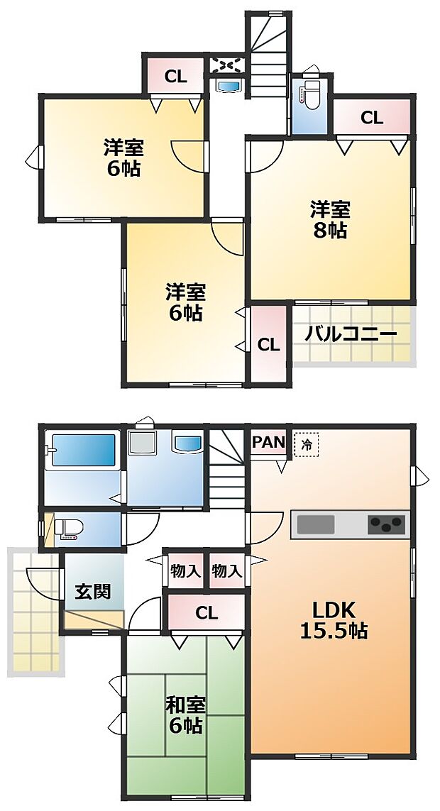 全室南向きで陽当たりの良い間取りです
