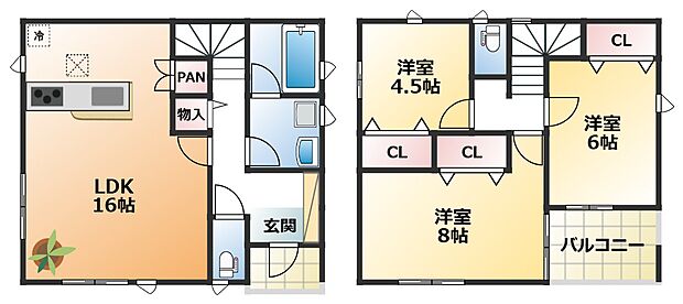 南向きで陽当たりの良い間取りです