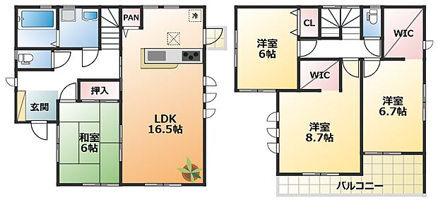 南向きで陽当たりの良い間取りです