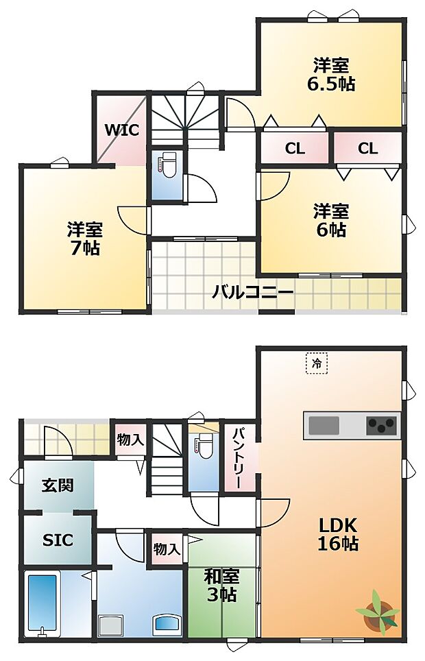 南向きで陽当たりの良い間取りです