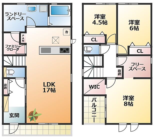 南向きで陽当たりの良い間取りです
