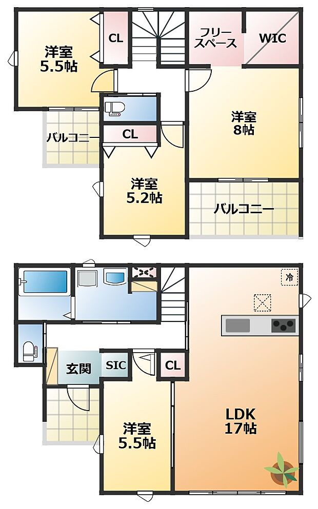 全室南向きで陽当たりの良い間取りです