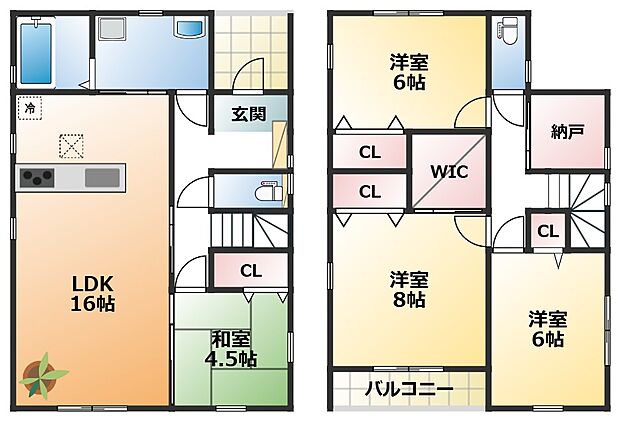 南向きで陽当たりの良い間取りです