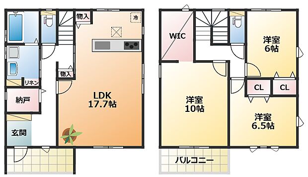 南向きで陽当たりの良い間取りです